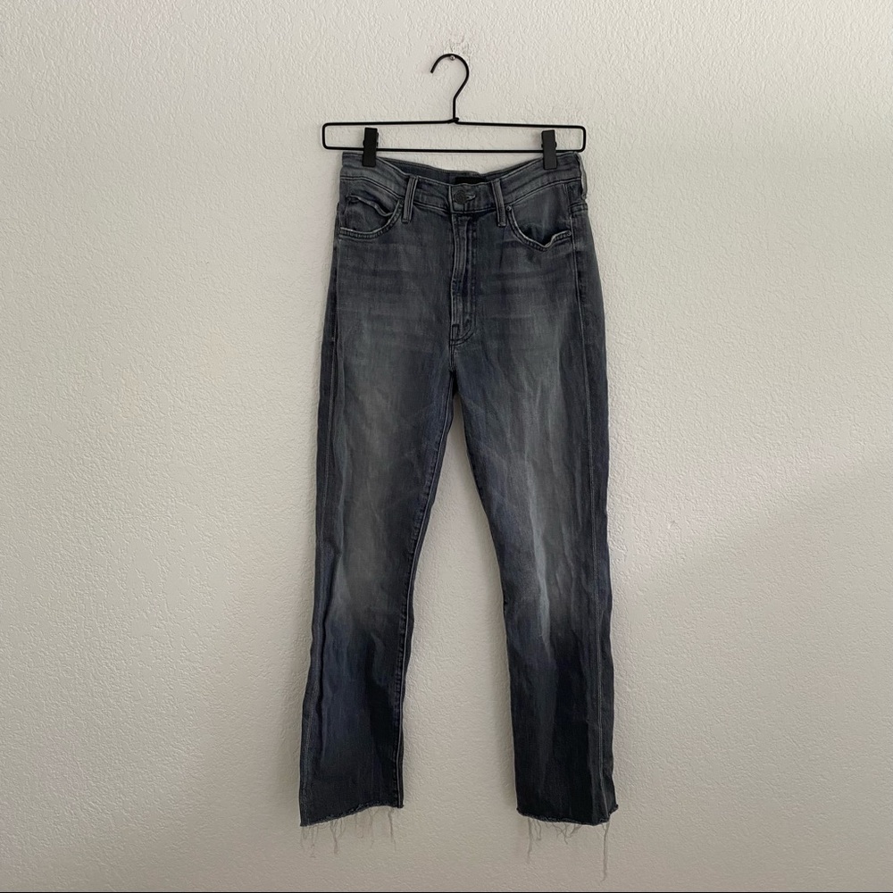 MOTHER Women’s Size 26 “High Waisted Rascal Ankle Snippet” Fray Gray Denim Jean - Picture 11 of 12